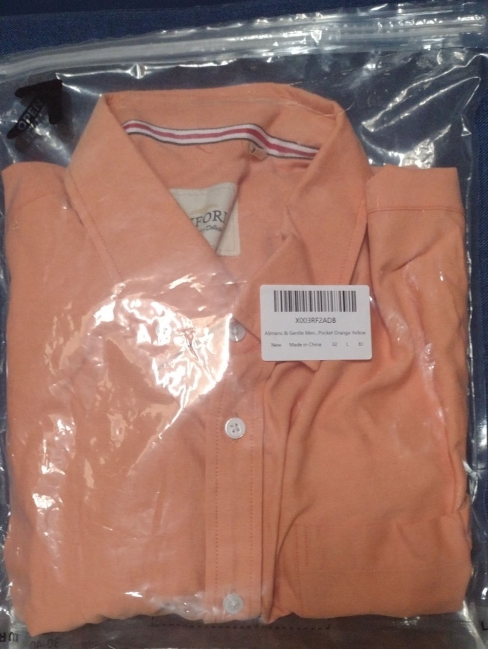 Oxford Peach-Orange Short-Sleeve Polo Shirt